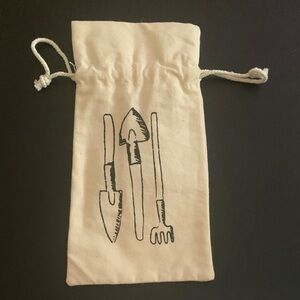 Canvas Drawstring Bag with Garden Tool Print